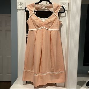 Orange seersucker dress